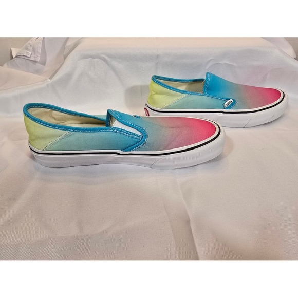Vans Slip On Ultracush Fade Pink Blue Casual Skate Shoes Women's 8.5 / Mens 7 - Picture 3 of 6